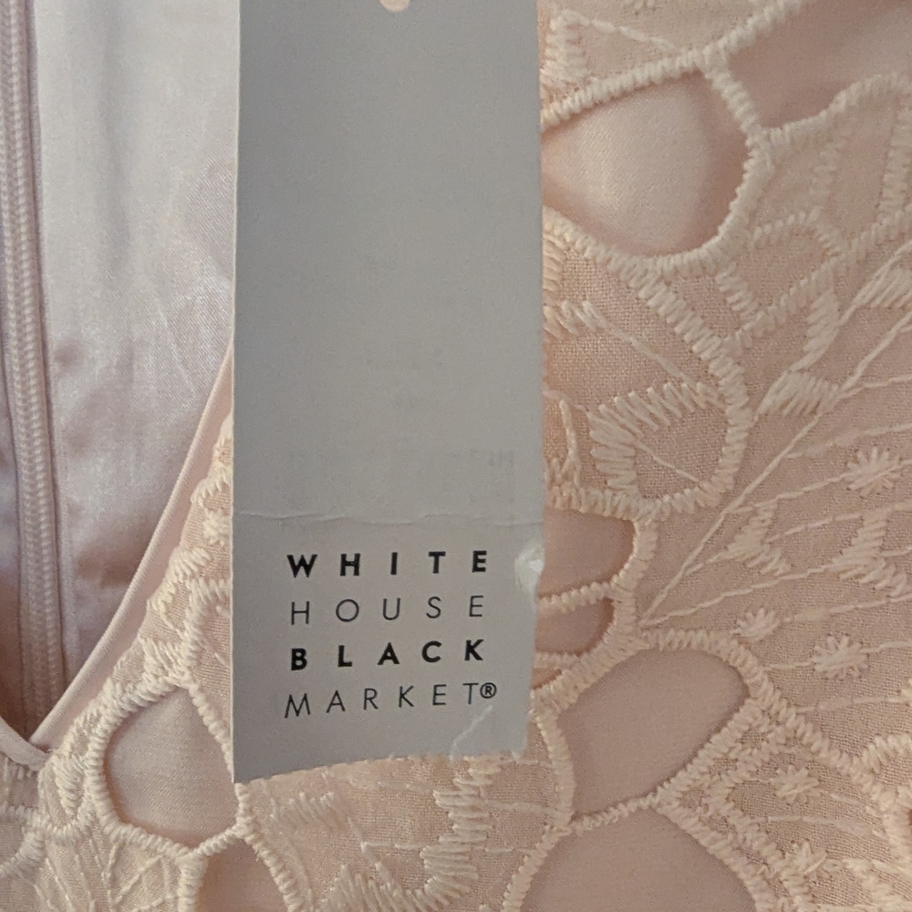NWT White House Black Market Light Pink Lace Midi Dress Size 6 - Picture 5 of 8